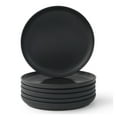 thumbnail image 1 of JoyJolt Mesa 6pc Stoneware 8" Salad plate set - Matte Black, 1 of 8