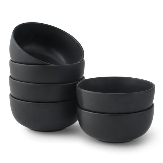 JoyJolt Mesa 6pc Stoneware Soup Bowl set - Matte Black