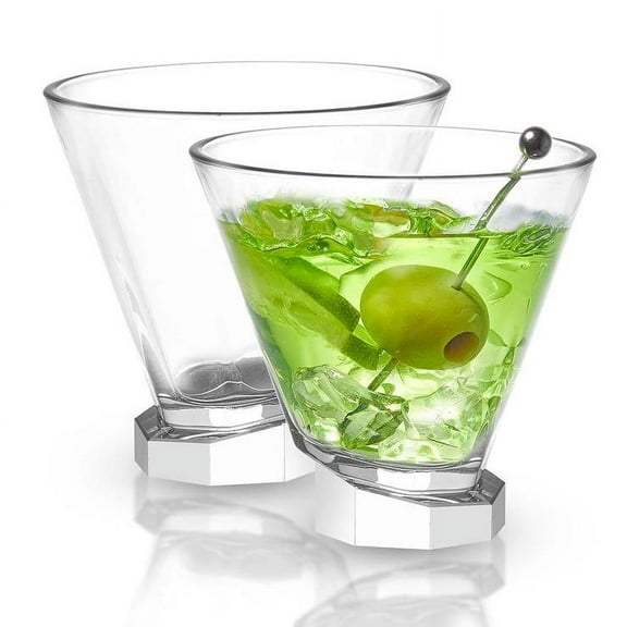 JoyJolt Award Winning Aqua Vitae Octagon Martini Glasses (Set of 2)