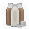 thumbnail image 1 of Brightware Glass Milk Bottles – 32 oz – Set of 3, 1 of 8