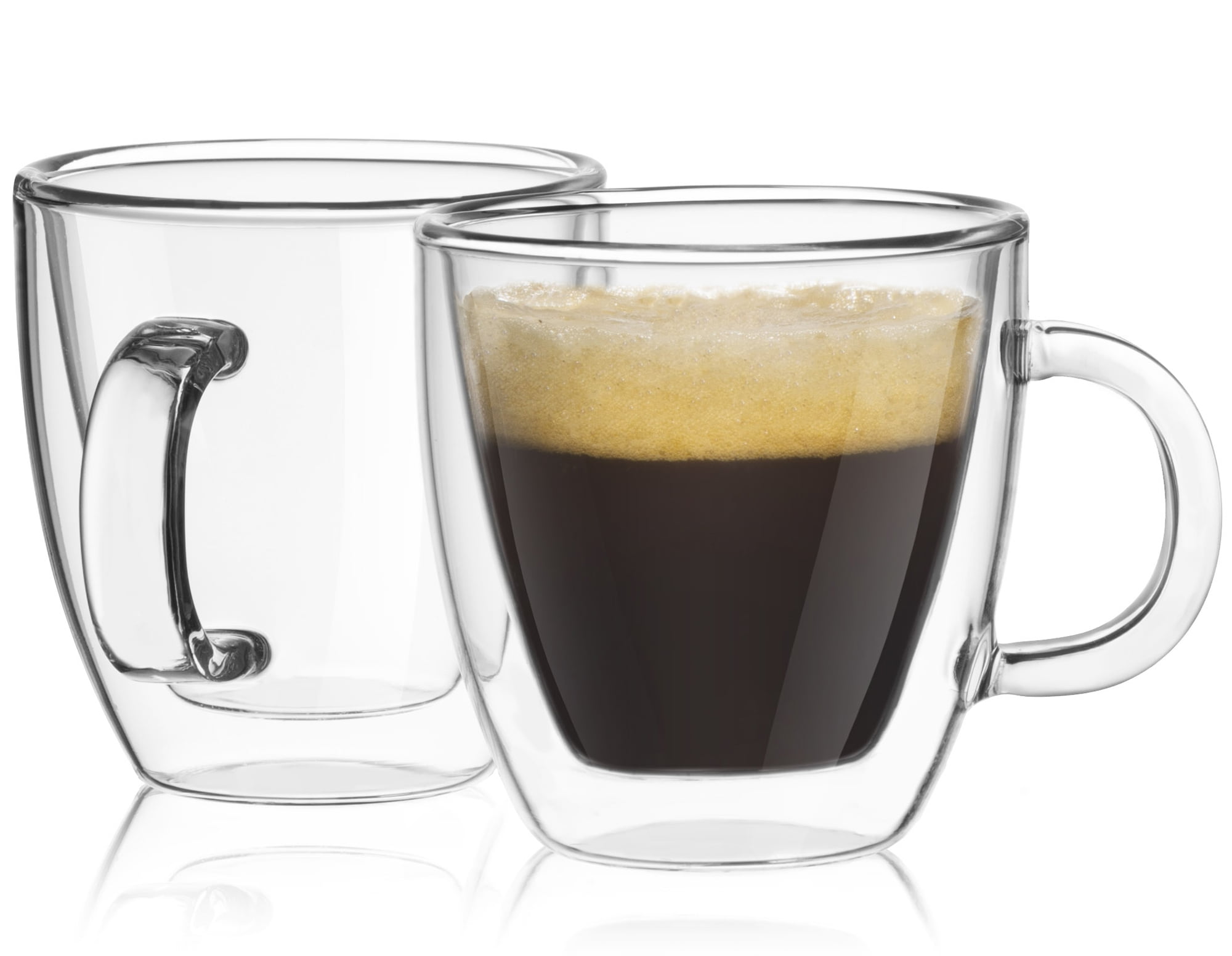 JoyJolt Pila Double Walled Espresso Glass - 3 oz - Set of 4, Clear