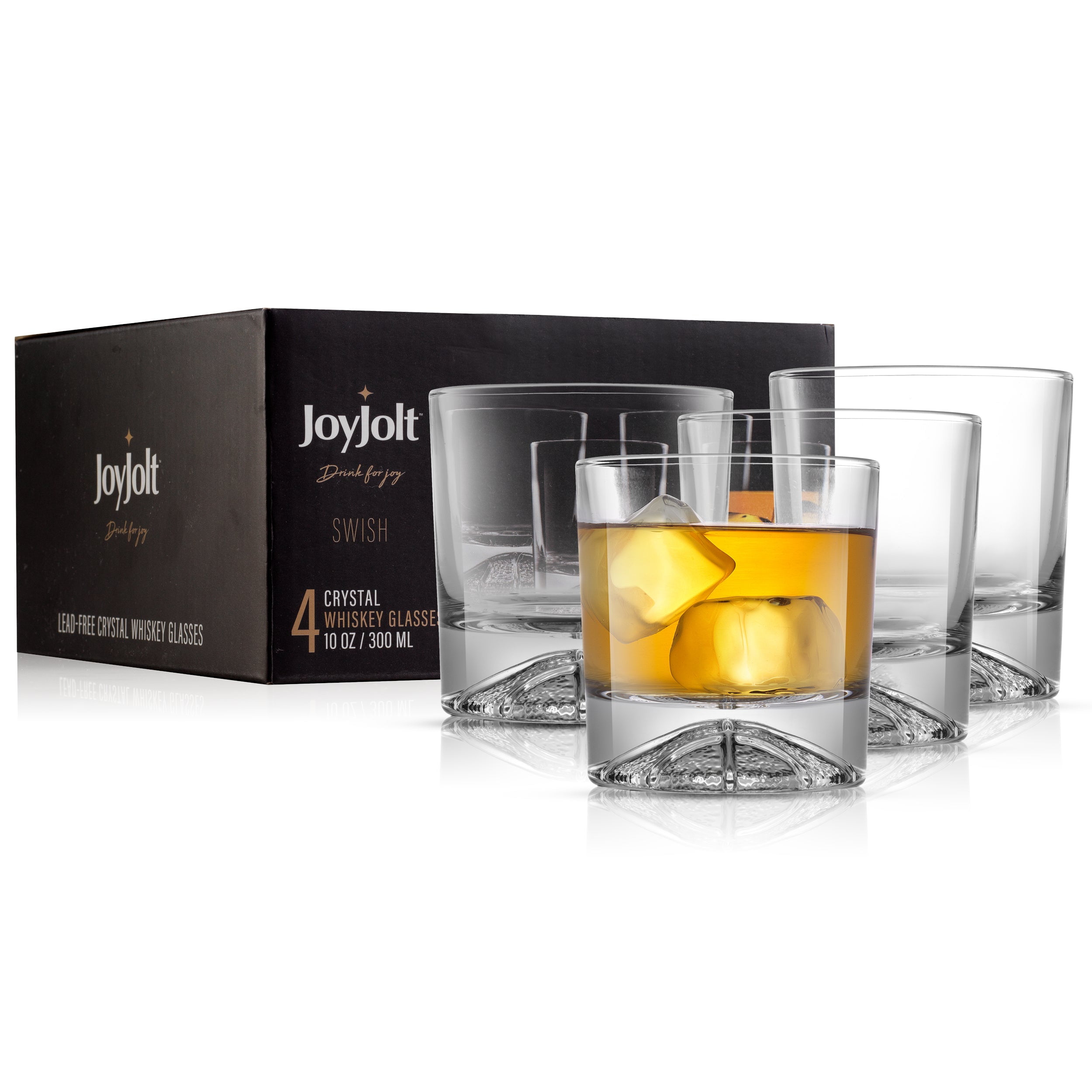 JoyJolt Swish Basketball Design Whiskey DOF Short Drinking Glass