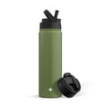 thumbnail image 1 of JoyJolt Triple Insulated Water Bottle with Flip Lid & Sport Straw Lid - 22 oz - Green, 1 of 8