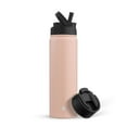 thumbnail image 1 of JoyJolt Triple Insulated Water Bottle with Flip Lid & Sport Straw Lid - 22 oz - Pink, 1 of 7