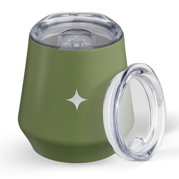 JoyJolt Vacuum Insulated Stemless Wine Tumbler with Lid - 12 oz - Green