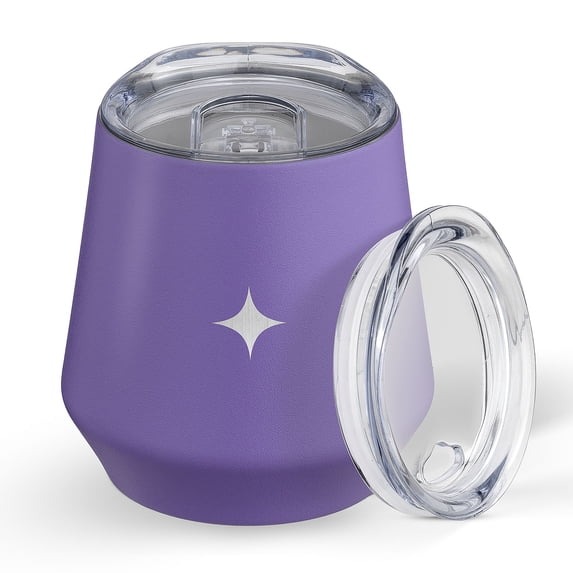 JoyJolt Vacuum Insulated Stemless Wine Tumbler with Lid - 12 oz - White