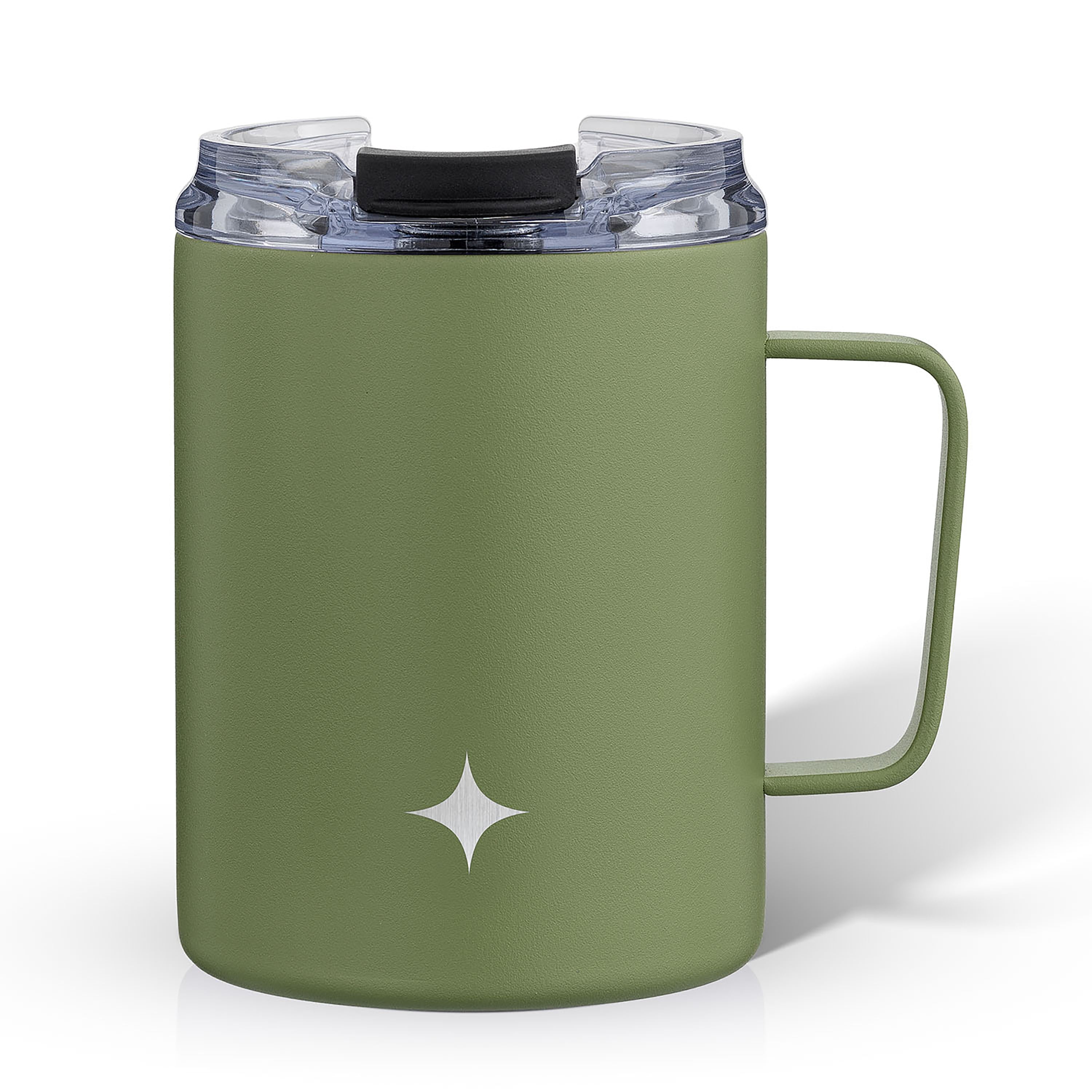 Green Triple Insulated Stainless Steel Travel Tumbler with Handle, 12oz