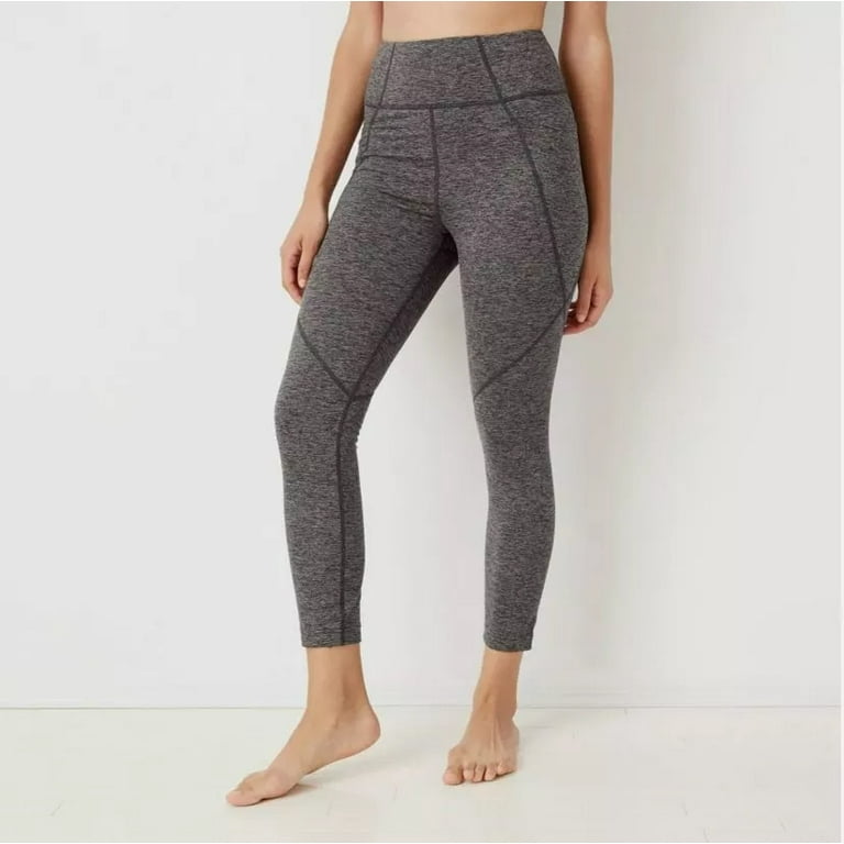JoyLab Women s Brushed Leggings Charcoal Heather Size XXS Walmart