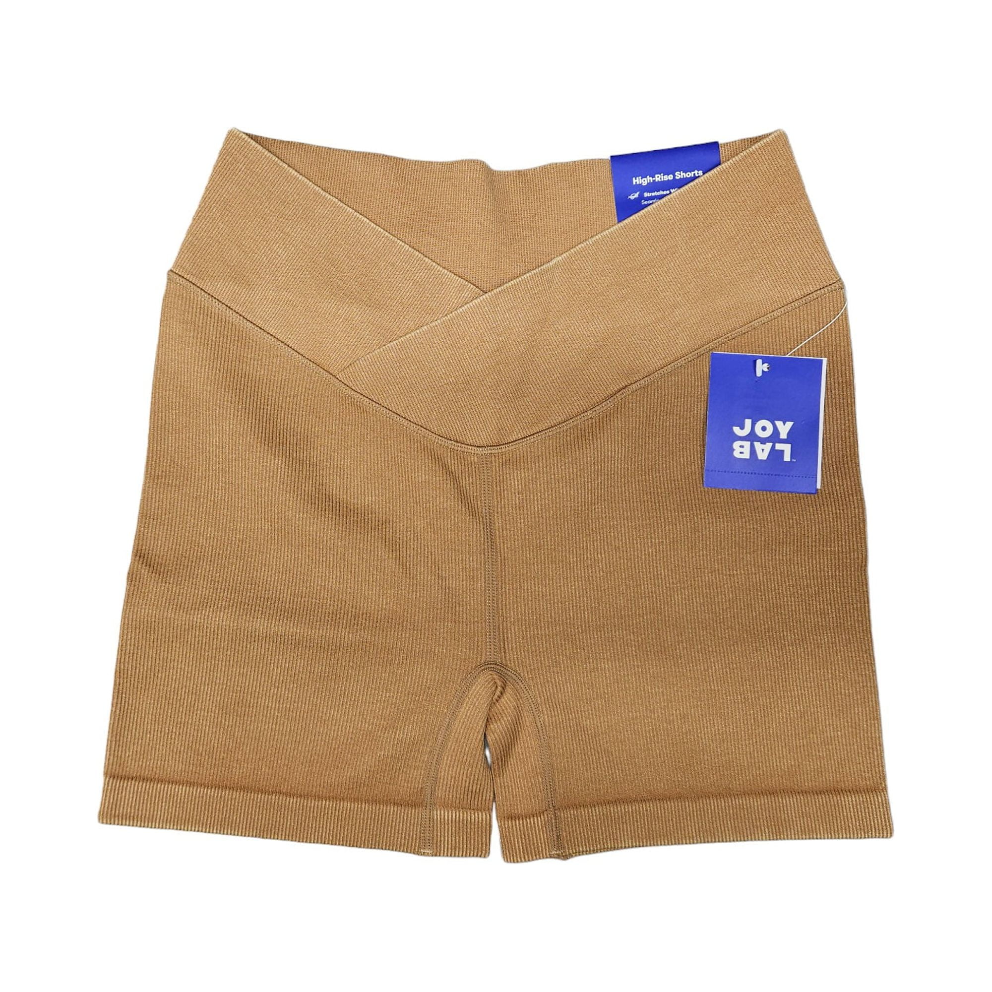 JoyLab Women's Cross Waistband Bicycle Shorts, Tan Sand, (Large