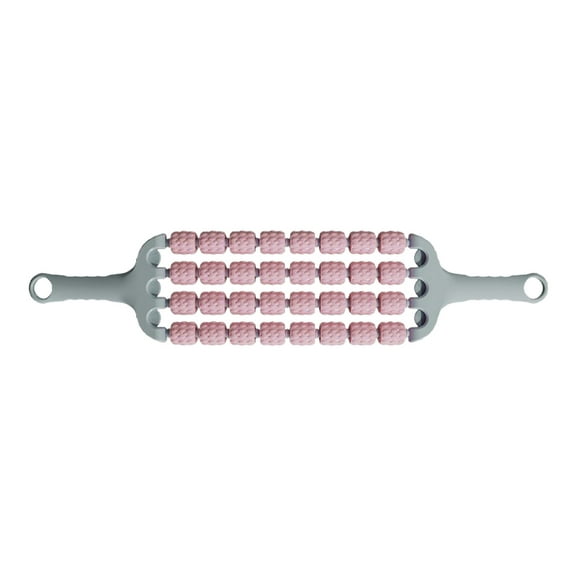 JoyMagic 4-Way Bendable Massage Stick with 32 Silicone Rollers, Light Gray and Green, Muscle Relief and Sensory Training Tool