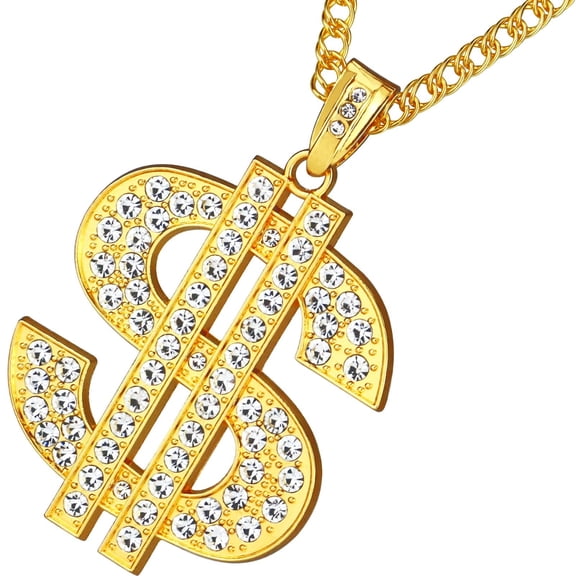 JoyMagic Gold Plated Chain With Dollar Sign Pendant Necklace Hop Chain Charm Necklace For Men Garland for Stairs 50 Ft Glitter Garland Transparent Thread for Super Cute Swing Decorations for Living