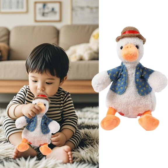 JoyMagic Talking Singing D Uck Funny Interactive Dancing D Uck R Epeats What You Say Walking D Uck Indoor Interactive Talking Singing Dancing D Uck Toys Easter Gi Ft S (White)