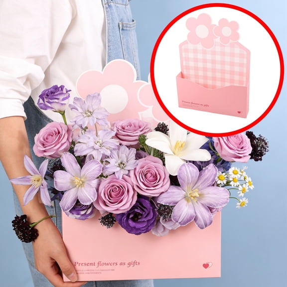 JoyMart 5pcs Paper Bouquet Reusable Flower Packaging Envelopes for Weddings Birthdays and Parties Elegant Design for Fresh Arrangements and Striped