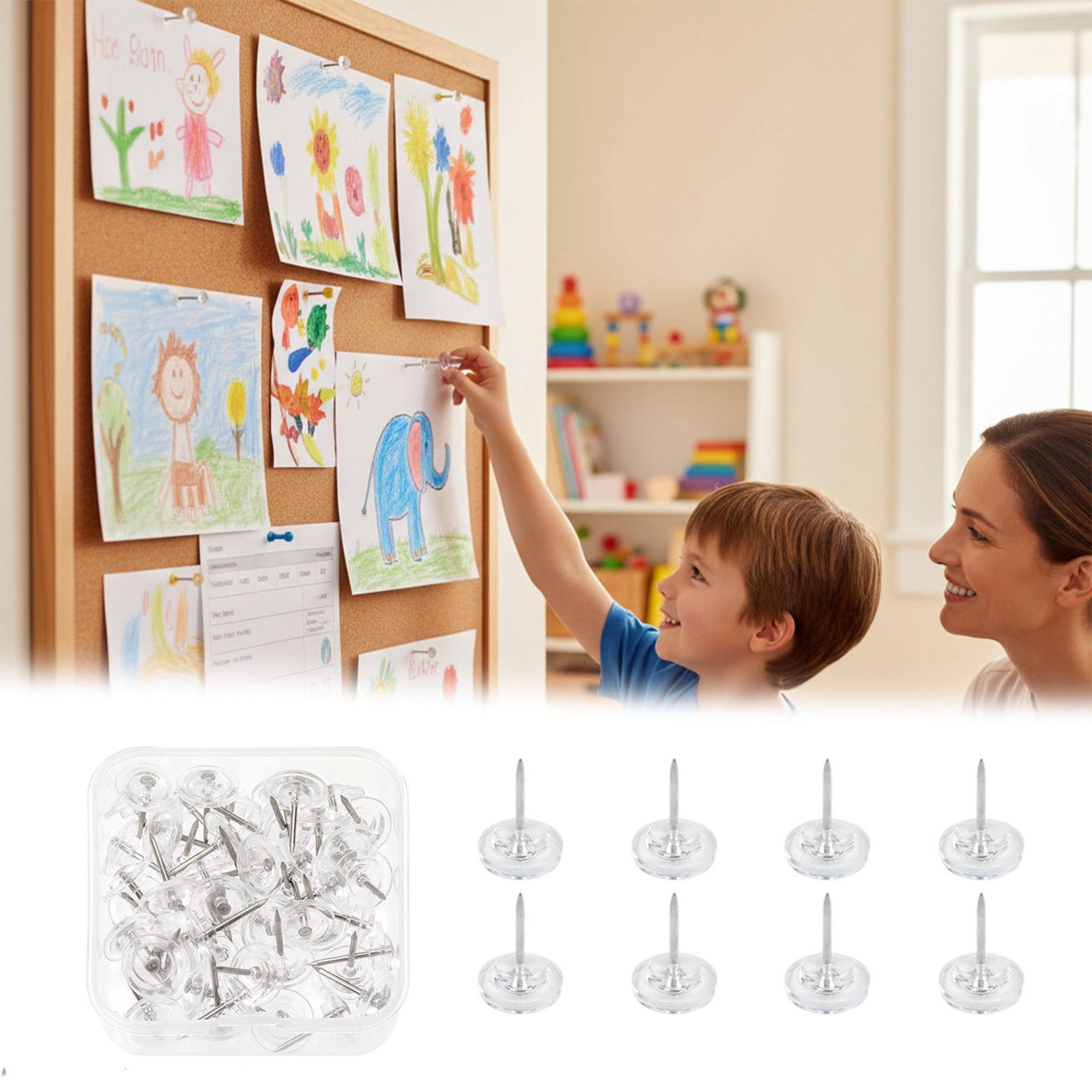 Push Pin Counter JoyMart Push Pins Count In Reusable Box For Bulletin Boards And Wall ...