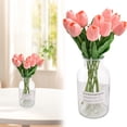 thumbnail image 1 of JoyMart Valentine's Day Artificial Flowers 10 Branches + Small Vases Real PU Flowers And A Small VaseFor Wedding Spring Bouquet Arrangement Home Decorations For Mother's Day, 1 of 8