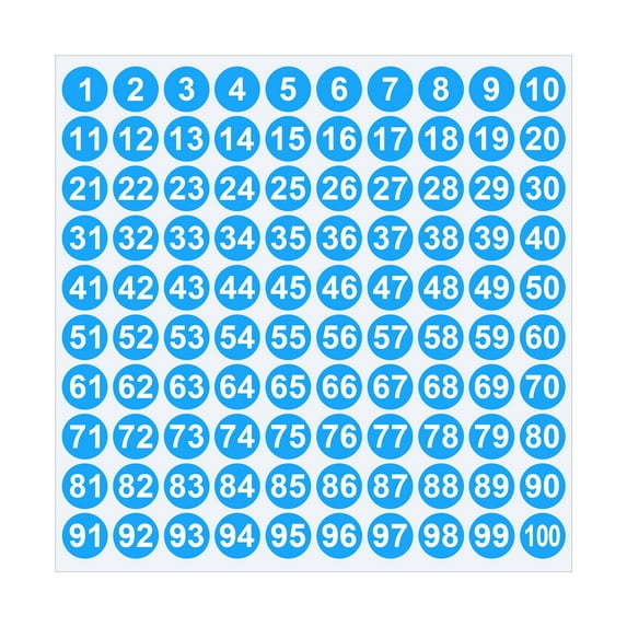 JoyMoreHome 1-100 Consecutive Number Stickers, 1 Inch Round Self-Adhesive Number Stickers, for Office, Sorting Storage, Locker