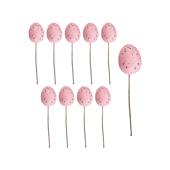 JoyMoreHome 10 Pcs Easter Egg Shape DIY Insert Lightweight Foam Egg Decor, for Holiday Party, Cake and Dessert Ornament