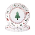 thumbnail image 1 of JoyMoreHome 10Pcs Christmas Disposable Paper Plates Christmas Tree Decoration, Paper Dinner Plates Dessert Plates Holiday Party Dinnerware Set, 1 of 6