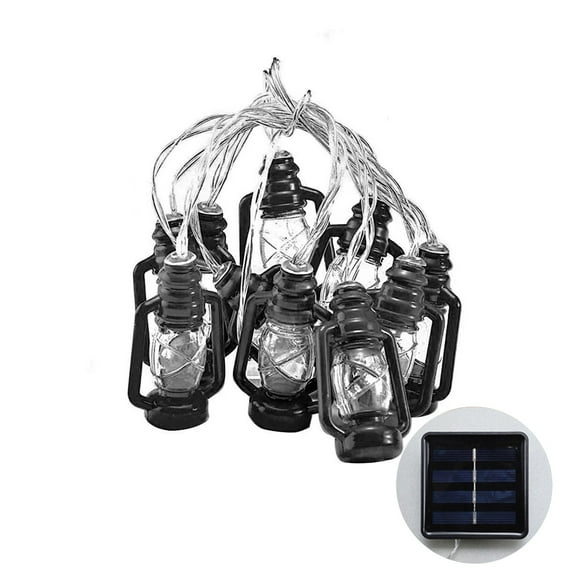 JoyMoreHome 11.48 Ft 10 LED Lantern String Lights, Mini Kerosene Lamp for Indoor Outdoor Patio Garden Yard Holiday Wedding Home Party Christmas Tree Decorations