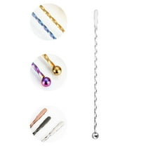 JoyMoreHome 19.1 Inches Stainless Steel Mixing Spoon, Spiral Pattern Cocktail Mixing Spoon for Bar, Home Mixing Tool