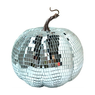 JoyMoreHome 2.36 Inch Artificial Pumpkin Glitter Mirror Pumpkin, Fall Farmhouse Hanging Ornament, Harvest Decoration for Thanksgiving Table Centerpiece