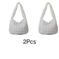 thumbnail image 1 of JoyMoreHome 2 Pcs Quilted Tote Bag for Women Puffer Bag Lightweight Padding Shoulder Purse Satchel Handbag Cloud Bags with Zip, 1 of 4