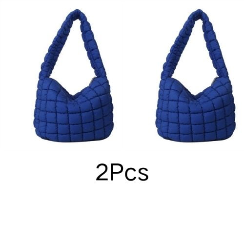 JoyMoreHome 2 Pcs Quilted Tote Bag for Women Puffer Bag Lightweight Padding Shoulder Purse Satchel Handbag Cloud Bags with Zip