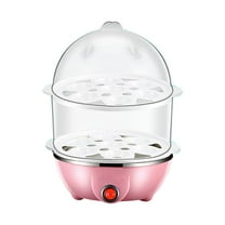 JoyMoreHome 2-Tiered Rapid Egg Cooker, Egg Poacher, Soft, Medium, Hard-Boiled Eggs with Auto Shut-Off and Buzzer, BPA Free