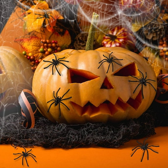 JoyMoreHome 20 Pcs Plastic Spider Toys, Fake Spiders for Prank Props Home Halloween Party Decorations Supplies