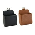 thumbnail image 1 of JoyMoreHome 2Pcs Car Air Vent Leather Tidy Storage Hanging Bag Case Organizer for Keys, Coin, Cell Phone & Glasses. Universal Vehicle Small Bucket with Hook. Keep Your Car Clean & Organized, 1 of 5