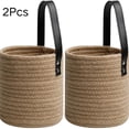 thumbnail image 1 of JoyMoreHome 2Pcs Jute Hanging Basket, Small Wall Hanging Planter Baskets, Natural Jute Woven Storage Basket for Flower Plants Towels Sunglasses Wallet Keys, Boho Decor, 1 of 7