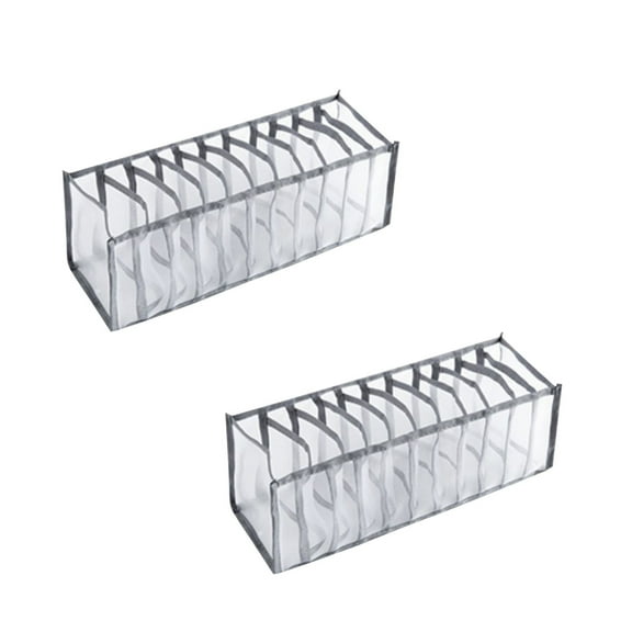 JoyMoreHome 2Pcs Sock Drawer Organizer, Sock drawer organizer divider, Cabinet Closet Organizers and Storage, Mesh Foldable Compartment Boxes for Storing Socks, Underwear, Ties, Panties
