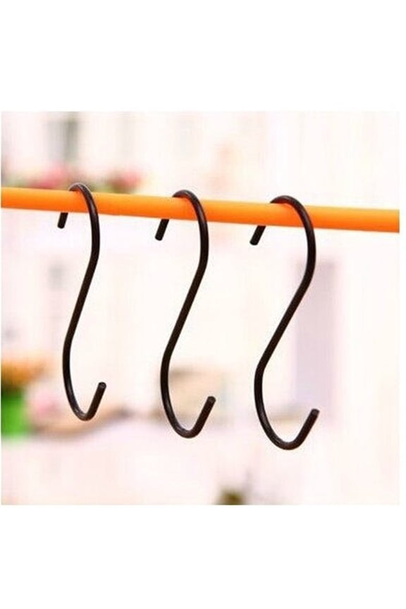 3 Pcs S Shaped Hooks Stainless Steel Metal Hangers Hanging Hooks for Kitchen, Work Shop, Bathroom, Garden
