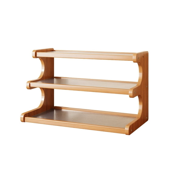 JoyMoreHome 3 Tier Mug Holder Wooden Cup Rack, Home Storage Mugs Holder for Kitchen Countertops, Tea Bar Accessories, Matcha Stand, Cups, Condiment Storage Rack