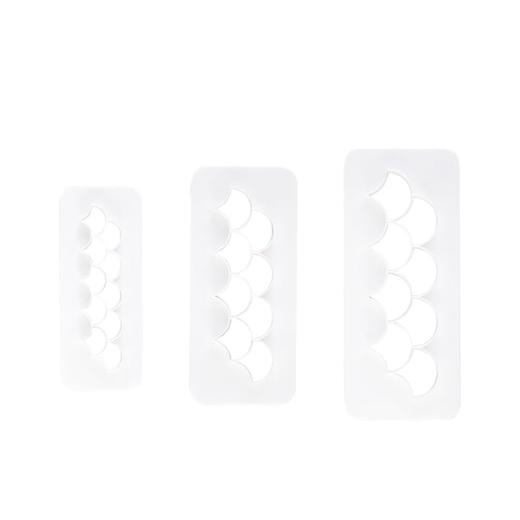 JoyMoreHome 3Pcs Cake Mold, Geometric Biscuit Cutters Embossing Fish Scale, for Birthday Cupcake Decorating Supplies