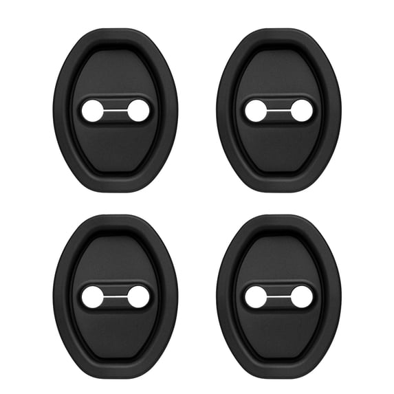 JoyMoreHome 4 PCS Auto Door Lock Strike Protector, Silicone Silent Shock Absorption Lock Accessories, Dust-Proof and Rust-Proof Door Lock Cover Parts Protective Pads, Suitable for Most Cars