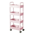 thumbnail image 1 of JoyMoreHome 4-Tier Storage Cart, Multifunction Utility Rolling Cart, Storage Organizer, Mobile Shelving Unit Cart with Lockable Wheels for Bathroom, Bedroom, Living Room, 1 of 6