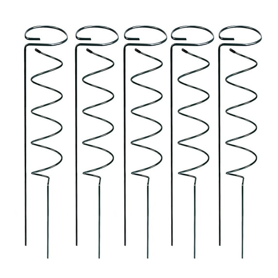 JoyMoreHome 5pcs Spiral and 5Pcs Straight Plant Support Stakes Climbing Plant Stake, Metal Garden Plant Supports Frame for Potted Plants Vine