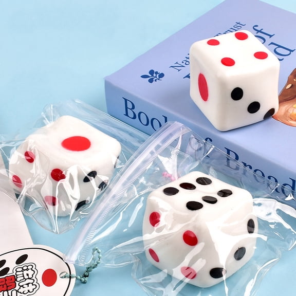 JoyMoreHome 6 Sided Dice Stress Ball, Squishy Slow Rising Stress Relief Dice, Funny Game and Party Supplies