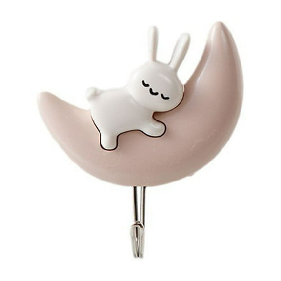 JoyMoreHome Adhesive Coat Hooks Key Holders, Creative Adhesive Cute Rabbit Key Hooks, Home Storage Utility Wall Decorations for Decoration, Punch Free