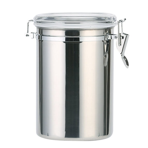 JoyMoreHome Airtight Coffee Canister with Clear Lids, Large Container for Ground Coffee Stainless Steel Storage Container Jar for Bean, Cereal, tea, Flour, Sugar