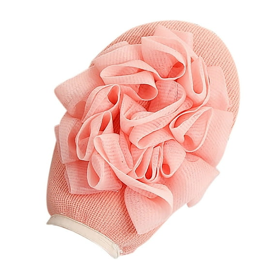 JoyMoreHome Bath Shower Pouf Sponge 2 in 1 Exfoliating Mesh Pouf Sponge Loofah Bath Glove with Elastic Hand Strap for Women Men Bathroom