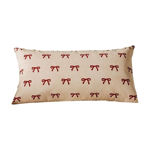 JoyMoreHome Bow Pattern Rectangle Pillow Cover, 11.8x19.7 Inch Soft Durable Removable Pillowcase, for Livingroom, Bedroom, Bed