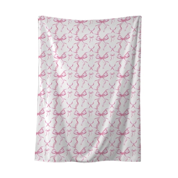 JoyMoreHome Bow Pattern Throw Blanket, 27.6x39.4 Inch Soft Breathable Decorative Blanket, Washable Warm Comfortable Blanket for Livingroom, Bedroom, Couch, Bed