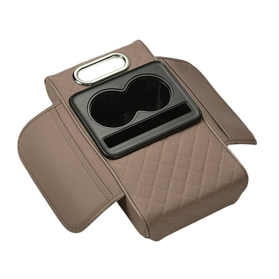 JoyMoreHome Car Armrest Cushion,5-in-1 Center Console Cover with 2 Storage Bags Cup Holder, Tissue Box Slot, Phone Slot for Sedans, Car Accessories Interior Organizers