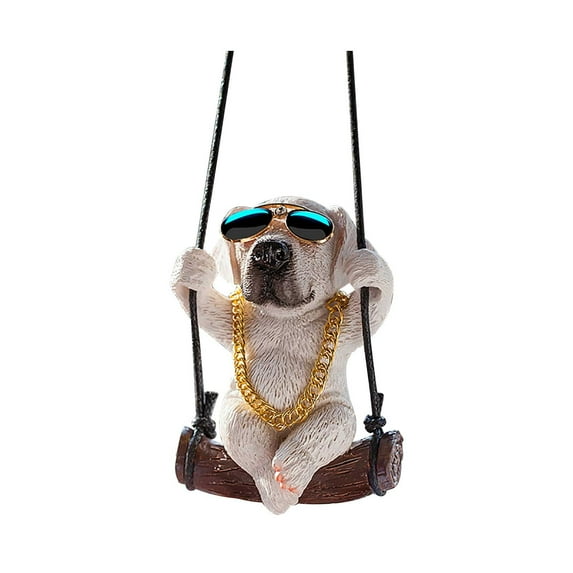 JoyMoreHome Car Mirror Hanging Accessories Cute Swinging Dog Rear View Mirror Accessories for Men & Women