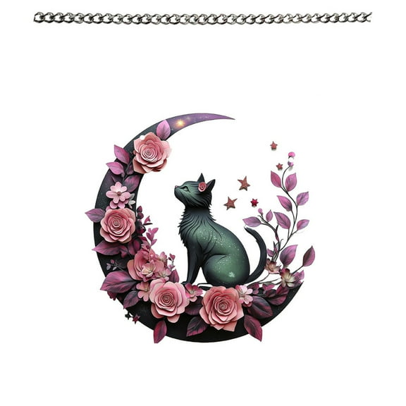 JoyMoreHome Cat Sitting on Moon Window Hanging Decoration, Suncatcher for Window, Wall Decor,Cat Lover Gifts for Women