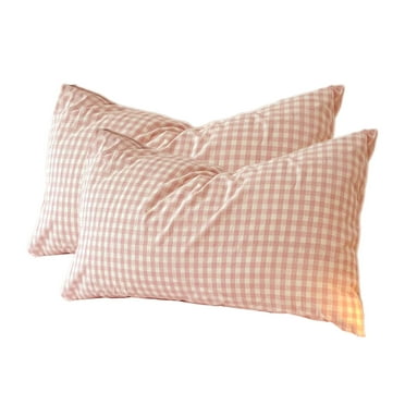 JoyMoreHome Check Plaid Decorative Pillow Covers 29.1x18.8 Inch Set of 2, Farmhouse Gingham Lumbar Cushion Cover Pillowcase for Sofa Bedroom Couch