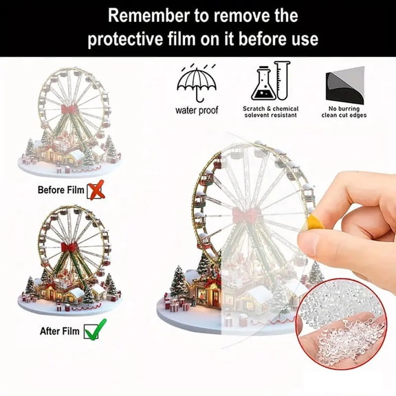 JoyMoreHome Christmas 2D Acrylic Ferris Wheel Decoration, Durable Holiday Decoration, for Holiday Party, Christmas Tree, Tabletop Decoration