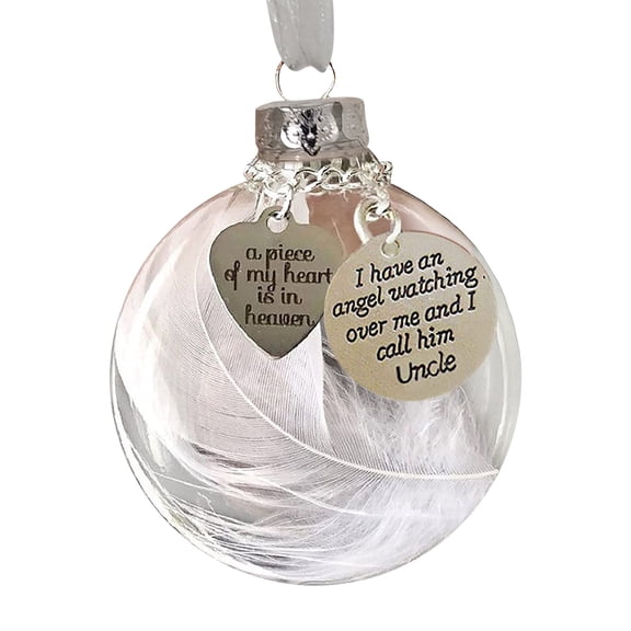 JoyMoreHome Christmas Angel Feather Pattern Ornament Ball, Shatterproof Plastic Christmas Ball, Home Party Christmas Tree Hanging Decoration